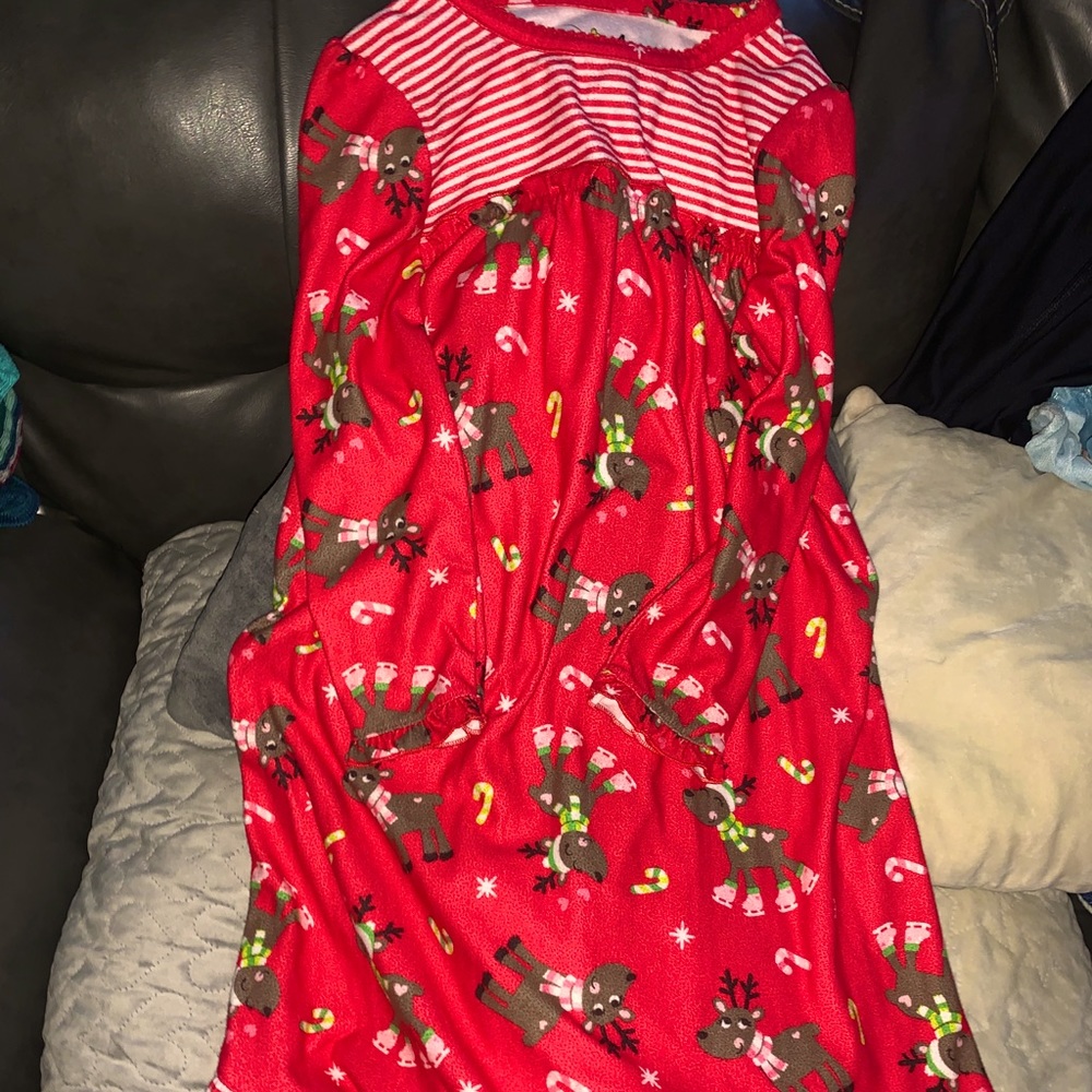 JUMPING BEANS GIRLS RED REINDEER HOLIDAY Nightgown